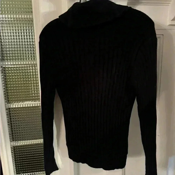 LRL Ralph Lauren Jean co. Women’s black ribbed sweater mock neck size M - Picture 3 of 7